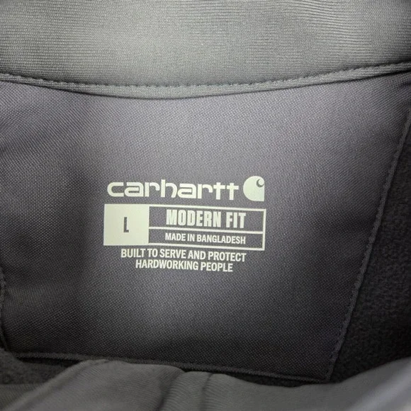 Carhartt Jacket Mens L Gray Modern Fit Full Zip Fleece Scrub Jacket - Picture 6 of 11